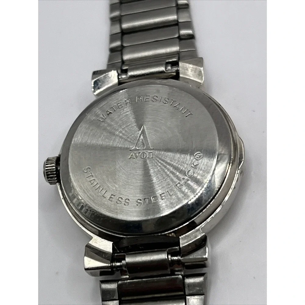 Avon Women's Quartz Watch Silver/Gold Round Dial 24mm Case-‎ New Battery